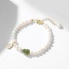 Pulsera de Perlas de Agua Dulce Natural para Mujer, Diseño de Nicho con un Toque de Lujo, Pulsera de Perlas con Cordón Elástico de Flor de Concha