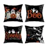 Amazon Transfronterizo Temu Popular Lino al por Mayor Funda de Almohada de Halloween Funda de Almohada Cuadrada de Felpa Funda de Almohada Cómoda