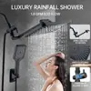 Cabezal de Ducha Americano Oculto Transfronterizo Cabezal de Ducha Doble Set de Ducha Desviador con Brazo de Extensión Oscilante