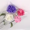 Flor de Cravos Artificial de Tricô Crochê à Mão Flor de Cravos Tecida Ornamento Decorativo Presente Flor Pronta