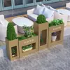 Caja de Flores para Patio Exterior Combinación Balcón Terraza Canaleta para Flores Sensible a la Luz Centro Comercial Calle Peatonal Tienda de Té con Leche Valla Divisoria