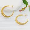 Pendientes geométricos irregulares huecos de celebridades de Internet INS, nuevos pendientes con hebilla de oreja de resorte de bobinado exagerado europeos y americanos, joyería para la oreja al por mayor