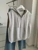 Chaleco Exterior de Punto Canalé Estilo Coreano Perezoso con Capucha para Mujer 26 Otoño/Invierno Suave y Moderno Cardigan con Cremallera para Superponer
