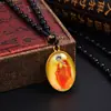 Colgante de Doble Cara Tangka Bodhisattva Avalokitesvara Mantra Surangama Amuleto de Cristal Namo Amitabha Colgante de Buda del Sutra
