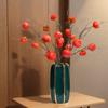 Adornos de Caqui Fruta Decoración de Pasillo Flores Falsas Jarrón Decoración Arreglo Floral Sala de Estar Mueble de TV Ramas Secas