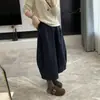 ¡Elegante falda tipo capullo! 26 Otoño Falda midi de corte 3D con cintura elástica casual versátil figura cocoon adelgazante falda tipo linterna falda