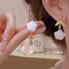 Nuevos pendientes de camelia estilo Chanel, elegantes y exquisitos pendientes de diseño de nicho de estilo de celebridad en línea, moda al por mayor