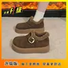 Sandálias Birkenstock Peludas com Solado Grosso para Calçar Sem Cadarço para Mulheres, Sapatos Quentinhos de Pelúcia para o Inverno, Novo Modelo Popular 2026, Para Usar ao Ar Livre