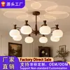 Candelabro de sala de estar estilo vintage, luz principal grande retro americana, lámpara con forma de caqui modelo nuevo 2024, combinación de paquete para toda la casa, hierro