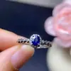 Anillo de Zafiro Natural Popular al por Mayor de Fábrica Plata S925 Incrustado con Piedra Principal 4*5, Más Vendido en Europa y América, Dropshipping Disponible