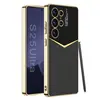 Para Samsung S25Ultra Funda para Teléfono con Patrón de Fibra de Carbono S25 Funda Protectora de Cuero Jazz S25p Funda Ultradelgada Resistente a Caídas