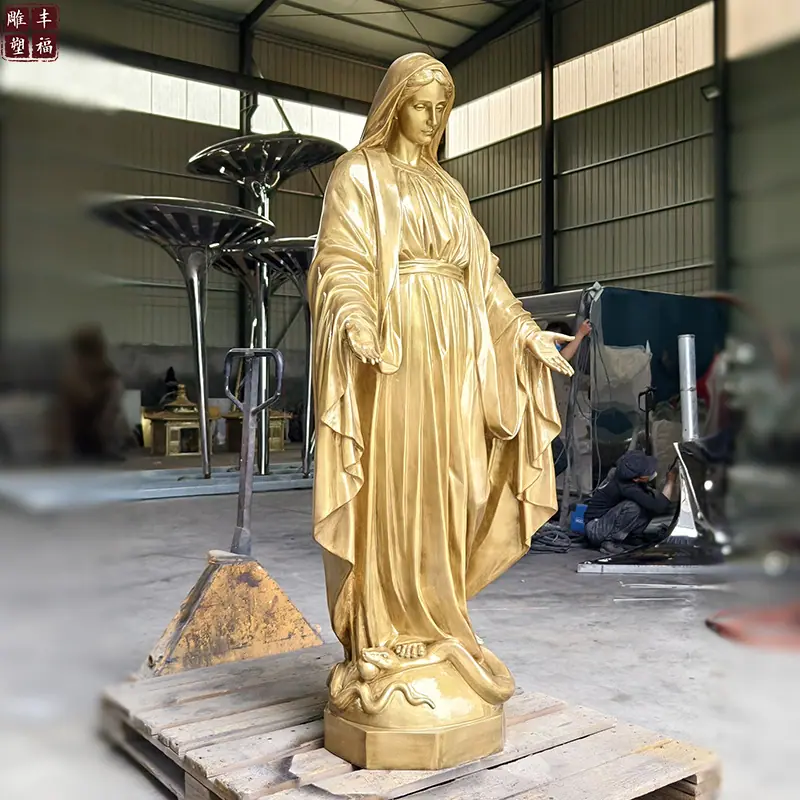 铜宗教圣母雕塑3