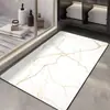 Alfombrilla de Suelo Suave de Mármol de Lujo Ligero con Tierra de Diatomeas, Alfombrilla de Baño, Absorbente de Agua, Secado Rápido, Alfombrilla Antideslizante para Pies, Alfombrilla de Entrada Fácil de Cuidar