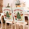 Capas de Cadeira de Natal Transfronteiriças, Árvore de Natal Retrô, Papai Noel, Cadeira de Jantar Amazon, Decoração de Encosto de Cadeira para Feriados, Ambiente