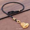 Ámbar Cera de Abejas Oro Marca Buda Hebilla Especial Cordón Colgante Ajustable Collar para Hombre y Mujer Cuerda a Juego Cuerda Colgante Yu Pei