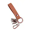 Llavero Colgante de Cuero para Hombres y Mujeres de Metal de Nicho Cubierta de Llave de Cobre Retro Cuerda Anillo de Llavero con Resorte Hebilla Colgante de Joyería
