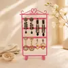 Estante de Almacenamiento de Aretes de Hierro Forjado en Forma de Corazón de Cuatro Niveles con Múltiples Agujeros Soporte de Exhibición de Aretes Estante de Joyería de Escritorio Estante de Exhibición de Aretes de Botón Aretes Largos