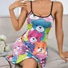 Comércio Exterior Transfronteiriço Europeu e Americano Amazon Xiyin Mais Vendido Verão Novo Pijama Feminino Estampa de Vaca Alça Longa Camisola Noturna Novo