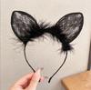 Diadema Cute Encaje Orejas de Gato Corea del Sur Celebridad de Internet para Mujer Diadema Sexy Orejas de Conejo Cos Maquillaje Accesorios para el Cabello 4099