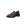 Sapatos Pequenos de Couro Slip-On Versáteis Aumentadores de Altura com Solado Grosso Estilo Britânico Retrô para Mulheres 2025 Novos Loafers com Salto Plataforma Preto