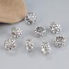 Accesorios para anillos de plata esterlina S925 con diseño de flor, corona redonda de plata tailandesa retro, accesorios hechos a mano con cuentas