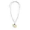Collar con Colgante Geométrico de Metal Forma de Gota de Agua con Cordón de Cuero Negro Cadena para Suéter Larga Nuevo para Mujer