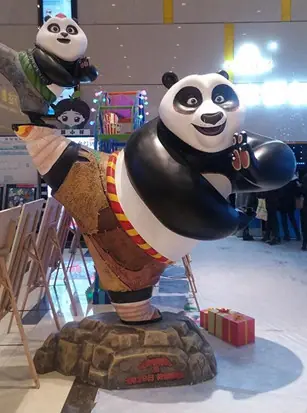 功夫熊猫玻璃钢树脂雕塑