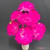 9 Flores Artificiales de Crisantemo de Bola Grande Hechas de Tela de Seda, Adornos Decorativos, Ramos de Flores para Ofrendas de Qingsming, Disponibles en Múltiples Colores