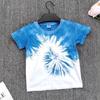 Camiseta de Algodón con Teñido Anudado de Plantas Antiguas Hecho a Mano Característica para Niños y Niñas Verano Media Manga