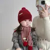 Cachecol Infantil Estilo Outono e Inverno Meninos e Meninas Listrado Tricotado Lã Cachecol Quente para Bebê Estilo Coreano Tendência