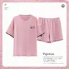 Pijama feminino verão algodão fino manga curta shorts verão pode ser usado fora moda casual fofo roupa de casa conjunto