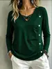 Sudadera Superior Larga de Manga Larga para Mujer Talla Grande Color Sólido Cuello en V Holgada Moda Europea y Americana Otoño/Invierno 2026
