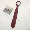 Corbata de lazo con corona de vino tinto plateado y material escolar, cuello de uniforme JK con flores, ropa académica japonesa, traje sin corbata, tendencia para hombres y mujeres.