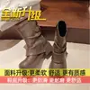 Botines retro color marrón Maillard, botines cortos de suela gruesa estilo Martin británico de moda para mujer, nuevos para otoño e invierno 2026