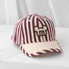 Nova Boné de Baseball com Proteção Solar Desenho Logo m para Crianças Atacado Chapéu de Bebê de 1-3 Anos Moda Coreana Boné de Baseball Listrado