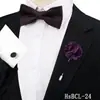Conjunto de Gravata Borboleta, Abotoaduras e Broche Masculino de Três Peças para Terno de Casamento do Noivo Decoração de Camisa Gravata Borboleta Paisley