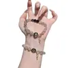 Pulseira de Cristal Natural com Contas Super Sete Ouro Negro, Novo Estilo Chinês Luxo Leve Pulseira Multicamadas Feita à Mão