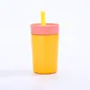 Taza de Café Multicolor de Aspecto Elegante Transfronteriza de Acero Inoxidable 304 Termo Taza Portátil Compacta para Exteriores Taza con Popote