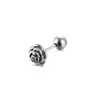 Brincos de Flor Rosa da Moda Europeia e Americana com Personalidade Feitos de Aço Inoxidável 304, Brincos Transfronteiriços de Alta Qualidade, Disponíveis para Dropshipping