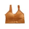 Venta al por mayor, top deportivo con espalda de encaje sin aros y tubo envolvente para el pecho, ropa interior sin costuras antiexposición para yoga para mujer