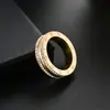 Anillo de Diamante Romano de Acero de Titanio de Alta Gama de Moda, Diseño de Tendencia, Anillo de Diamante de Pareja de Lujo Accesible, Joyería Popular