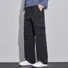 Pantalones casuales de otoño para hombre, pantalones cargo anchos de pierna recta holgada estilo paracaidista, pantalones deportivos cargo de marca modernos estilo americano para adolescentes