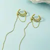 Clip de oreja y gancho de oreja de borla de vid, diseño de nicho apilable, cadena geométrica única, clip de doble capa para el cartílago de la oreja, accesorio para oreja sin perforar