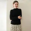 Tejidos 100% Cachemir Puro para Mujer, Suéter de Cuello Alto Medio, Tejido Holgado, Ropa Interior de Otoño e Invierno, Ropa Exterior, Prendas Base de Punto