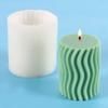 Molde de silicona para velas de aromaterapia con rayas verticales, figura geométrica, decoración, molde de resina epoxi de yeso, cilindro de diamante