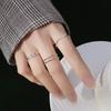 Anillo de plata S925 Nalan línea simple elegante dedo índice anillo pequeño estilo coreano chica geométrico artístico J7564