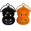 Decoração de lâmpada de abóbora portátil para Halloween lâmpada de abóbora iluminação LED lâmpada de bruxa bar KTV traje lâmpada de boneca dupla camada