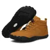 Zapatos de Algodón de Cinco Dedos Antideslizantes Resistentes al Desgaste Estilo Pareja Zapatos de Senderismo Cálidos de Caña Alta Forrados de Lana Botas de Nieve Resistentes al Frío para Exteriores Zapatos de Escalada