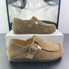 Zapatos Birkenstock Retro Bosque de Cuero Genuino para Mujer 2025 Otoño Nuevos Versátiles Cómodos Suela Suave Mocasines de Dos Usos