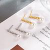 Pendientes de Perla Diamante de Tres Granos para Mujer Rai Diamante Perla Elegante Lujo Ligero Alta Calidad Diseño de Nicho Pendientes de Circonita Microincrustados para Mujer